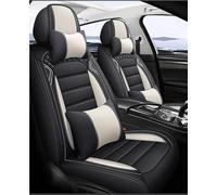 UAGFDFF Seat Protector Leather Car Seat Cover For Hyundai For IX35 For HB20 i30 i10 i40 Car Seat Covers Car Seat Cushion Front Seat Covers(Black white+cushion)