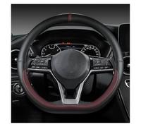 UAGFDFF Steering Wheel Cover PU Leather D Shape Car Steering Wheel Cover For Nissan For Rogue 2017-2021 For Qashqai 2019-2021(WINE RED)