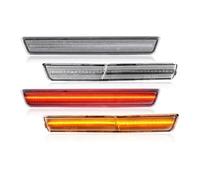 UAGFDFF Turn Signal Lights 4Pcs LED Front Rear Side Marker Lights Turn Signal Lamp Smoked Lens For Dodge For Challenger Widebody 2018-2022 Dynamic Turn Signal(Clear)