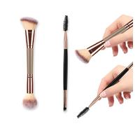 UAIAGM Makeup Brush Set Dual-ended Brushes for Contouring Blending Bronzing and Eyebrow Tint Brush Angled Eyebrow Brush Spoolie Brush Foundation Brush Combo Premium Luxe Hair