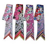Uainhrt 4pcs Polychrome Small Flower Bag Handbag Handle Ribbon Scarf Hair Head Band Neck Scarf Neckerchief Scarf Fashion Gifts