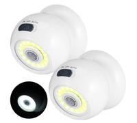 UAlienva 2 Pack PIR Motion Sensor Night Light, Battery Operated Sensor Lights Bright Ball Light 360°Motion Activated Night Lights Auto On/Off, Wireless Security Lighting Lamp for Home