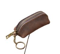 UALXPAO Coin Purse Men's Leather Wallet Vintage Mini Coin Purse Women's Key Holder Organizer Pouch Housekeeper Car Case(Dark Brown)