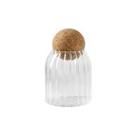 UALXPAO Cork Stopper Transparent Glass Sealed Jar Glass Can Kitchen Food Tea Candy Coffee Beans Spices Storage Tank for Coffee Beans, Sugar(500ML)