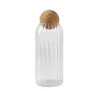 UALXPAO Cork Stopper Transparent Glass Sealed Jar Glass Can Kitchen Food Tea Candy Coffee Beans Spices Storage Tank for Coffee Beans, Sugar(1000ML)