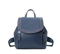 UALXPAO Leather backpack woman Genuine Leather Women's Designer Small Backpack Satchel Female Shopper Shoulder Bag for Work University Travel Business(Blue)