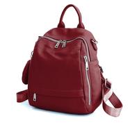 UALXPAO Leather backpack woman Leather Brand Women Backpack School Bag Travel Female Shopper Shoulder Bags Satchel Rucksack Commuter Girl for Work University Travel Business(Wine Red)