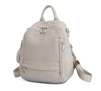 UALXPAO Leather backpack woman Leather Brand Women Backpack School Bag Travel Female Shopper Shoulder Bags Satchel Rucksack Commuter Girl for Work University Travel Business(Beige)
