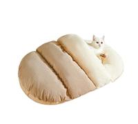 UALXPAO Plush Pet Bed Enclosed Cat Bed with Warmth and Security Features for Cats in Multi-Cat Families All-Season Pet Sofa Accessories(Beige,80x50cm)