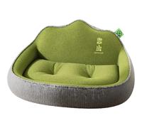 UALXPAO Plush Pet Bed Washable Big Dog Sofa Bed Non-slip Design Neck Protection Pet Mattress Pillow Soft Four Seasons Sleeping Nest Accessories(Gray-green,50X40CM)