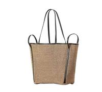 UALXPAO Summer Beach Straw Bag Women's Large Capacity Summer Grass Woven Bag Vacation Shoulder Casual Beach Handbag for Holiday Travel Shopping Picnic Beach
