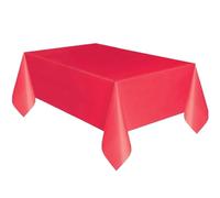 UALXPAO Tablecloth Large Plastic Rectangular Table Cover Party Solid Color Birthday Square Tablecloth(Red)