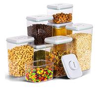 Uamector Pop Container Sets, 8-Piece Airtight Food Storage Containers, BPA-Free Air Tight Stackable Dry Cereal Container, Pantry Organization and Storage Cereal Snack Sugar Coffee