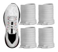 UamGlsob 2 Pairs Striped Shoelaces for Brooks Ghost Running Sneaker, 6mm Flat Trainers Laces Thin Strings (Grey, 39"/100cm)
