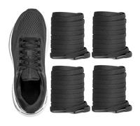 UamGlsob 2 Pairs Striped Shoelaces for Brooks Ghost Running Sneaker, 6mm Flat Trainers Laces Thin Strings (Black, 39"/100cm)