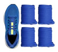 UamGlsob 2 Pairs Striped Shoelaces for Brooks Ghost Running Sneaker, 6mm Flat Trainers Laces Thin Strings (Royal Blue, 63"/160cm)