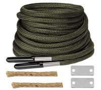 UamGlsob Survival Paracord Laces with Integrated Ferro Rod Fire Starter, Emergency Fire Tinder Shoelaces for Hiking, Camping and Backpacking (Army green, 160cm)