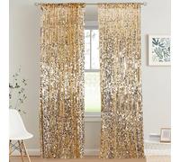 UAMOU 9x9FT Big Sequin Backdrop Curtains, Gold Shimmer Sequin Fabric Photography Backdrop for Wedding Party Christmas Decoration