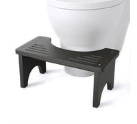 Uaniar Black Poop Stool Adult, Bamboo Toilet Stool, Wooden Toilet Stool Squat Adult, Squatting Pooping Stool for Adults, Potty Stool for Bathroom, Wood Toilet Foot Stool, Black