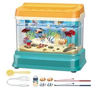 Uanqfegy Baby Aquarium Educational Toy - Fish Tank with Light & Music, Artificial Water Tank with 4 Magnetic Fish, 2 Fishing Rod, for Kids