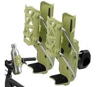 Uanqfegy Bike Cup Holder 2-Pack Self-Adjusting - 360° Swivel Water Bottle Holder for Bicycles Motorcycle, No-Tools Installation (Green)