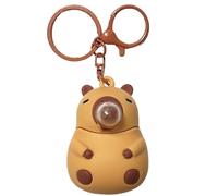 Uanqfegy Capybara Bubble Keychain - Squeeze to Blow Bubbles Silicone Charm, Cute Car Bag Accessory for Women Men Brown