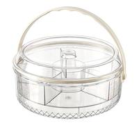 Uanqfegy Chilled Serving Tray, Divided Fruit Platter Tray for Parties | 5-Compartment Storage, Sealable Freshness, Portable, Ideal for Picnic BBQ Party Kitchen