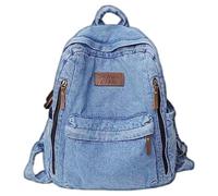 Uanqfegy Denim Backpack - Retro Blue Laptop Backpack, 32L Large Capacity Water-Resistant for Travel Work Men Women