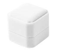 Uanqfegy Double Ring Box - Elegant Wedding Velvet Ring Box, Soft Lined with Smooth Hinge for Engagement & Proposal, White