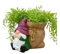Uanqfegy Faceless Gnome Planter - Funny Plant Pot with Drainage Hole, Cute Resin Garden Statue for Succulents & Flowers Indoor Outdoor