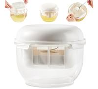 Uanqfegy Greek Yogurt Strainer Press Style Nut Milk Strainer with Fine Mesh Filter & Lid Multi-Use Kitchen Tool for Thick Greek Yogurt, Cheese, Plant Milks