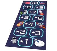 Uanqfegy Hopscotch Rug Indoor Play Kids Rugs - Non-Slip Backing Space Theme Area Rug Machine Washable Polyester Mat for Playroom Bedroom Daycare