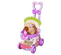 Uanqfegy Interactive Capybara Plush Toy, Sound Moving Alive Electronic Pet with Stroller & Feeding-Bottle for Kids