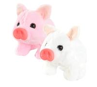 Uanqfegy Interactive Electric Pig Plush that Walks 2PCS, Stuffed Animal with Sound Wags Tail Wiggles Nose and Makes Oink Sounds for Kids