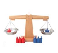 Uanqfegy Kids Balance Scale - Wooden Educational Math Toy, Colorful Interactive Teaching Tool for Classroom