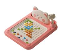 Uanqfegy Magnetic Drawing Board, Cartoon Dot Art with Beads Pattern Booklets Pen, Educational Doodle Toy for Kids, Small