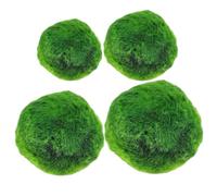 Uanqfegy Marimo Moss Balls Live, 4pcs Aquarium Moss Assorted Sizes 0.79-1.69 Inch, Live Plant for Fish Tank & Terrarium Decor
