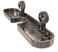 Uanqfegy No Drill Bathroom Sink Shelf over Faucet, Plastic Suction Cup Shelf for Holding Soap Shampoo Bottles Bathroom Organizer