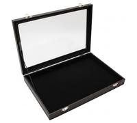 Uanqfegy PU Pin Display Case with Transparent Dust Cover Flip-top - Pin Display Case Collection for Badges Earrings Medals Brooches, Large