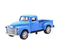 Uanqfegy Pull Back Little Blue Truck Toy, Alloy Vintage Pickup with Opening Door, Small Model Car for Desk & Shelf Decor