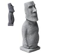 Uanqfegy Sandstone Textured Moai Easter Island Head Statue - Ancient Mystique Easter Decor for Indoor and Outdoor, M
