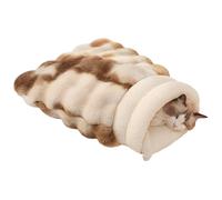 Uanqfegy Self Warming Plush Cat Sleeping Bag, Washable Multi-functional Hideout Cave for Kitten and Small Dog