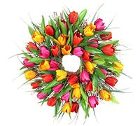 Uanqfegy Spring Wreath, 40cm Artificial Garland - Simulation Flower Door Decor for Front Entrance, Home/Style1