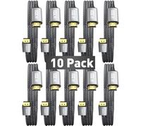 UANTIN 10-Pack 4K DisplayPort to HDMI Cable 6Ft | 1080P@120Hz,1440P/2K@60Hz Uni-Directional DP to HDMI Male Braided Cord Display Port to HDMI Cable for Dell,Lenovo,ThinkPad,HP,AMD,NVIDIA