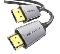 UANTIN 4K DisplayPort to HDMI Cable 4K@30Hz, Uni-Directional 1.8M | 1080P@120Hz, 1440P/2K@60Hz DP to HDMI Braided Cord, Display Port 1.2 to HDMI 2.0 Cable for Desktop,Dell,Lenovo,HP,AMD,NVIDIA