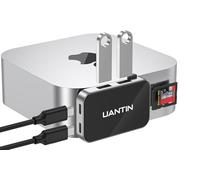 UANTIN 6-Port Dock for Mac mini M4/ M4 Pro | 10Gbps High-Speed USB C Hub Adapter with 2*USB-A/ 2*USB-C/SD TF 3.0 Card Reader | Compact One-Piece Design | Plug & Play
