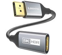 UANTIN 8K DisplayPort 1.4 to HDMI 2.1 Adapter [8K@60Hz,4K@120Hz,2K@165Hz] Uni-Directional DP Male to HDMI Female Converter for PC,Laptop,RTX 4080/4090,RX 7900/6900 and More