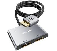 UANTIN DisplayPort to Dual DisplayPort Splitter Extended Display Adapter | 4K 60Hz Display Port Splitter 1 in 2 Out for Dual Monitors, MST Hub - External Graphics Card - DP Adapter for PC, NVIDIA, AMD