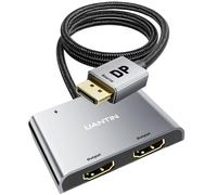 UANTIN DisplayPort to Dual HDMI Adapter | 4K 60Hz DP Source to HDMI Splitter Extended Display Adapter for Dual Monitors,Display Port Converter for NVIDIA, AMD Graphics Card