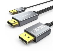 UANTIN HDMI to DisplayPort Cable (4K@60Hz), Uni-Directional 1.8M | HDMI 2.0 to DP 1.2 Cable for Monitor, HDMI to Display Port Cord Compatible with PC,Laptop,AMD,NVIDIA,PS5 and More